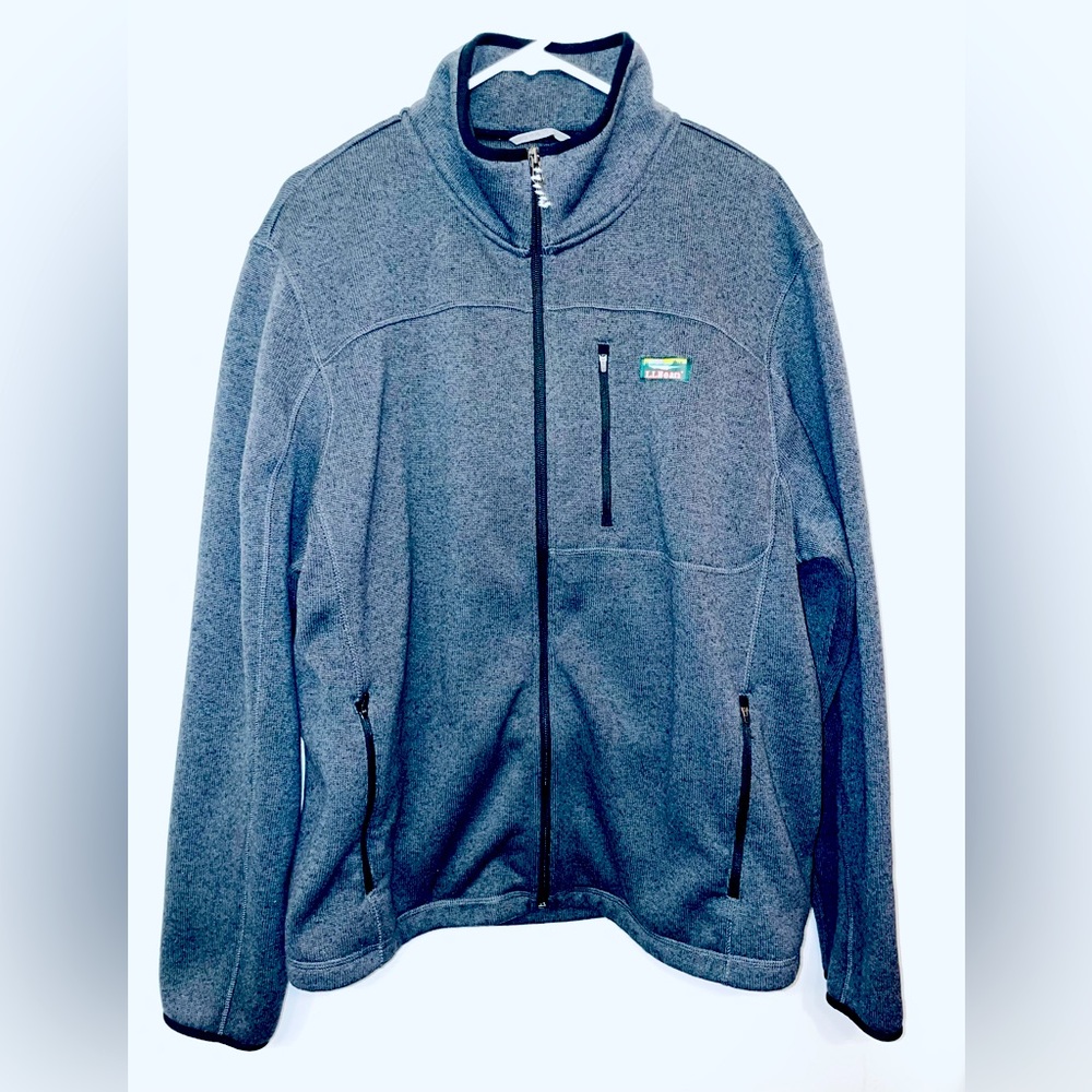LL Bean Jacket Men XL Adult Gray Fleece Zip Up Coat Hiking Outdoor Retro USA #5